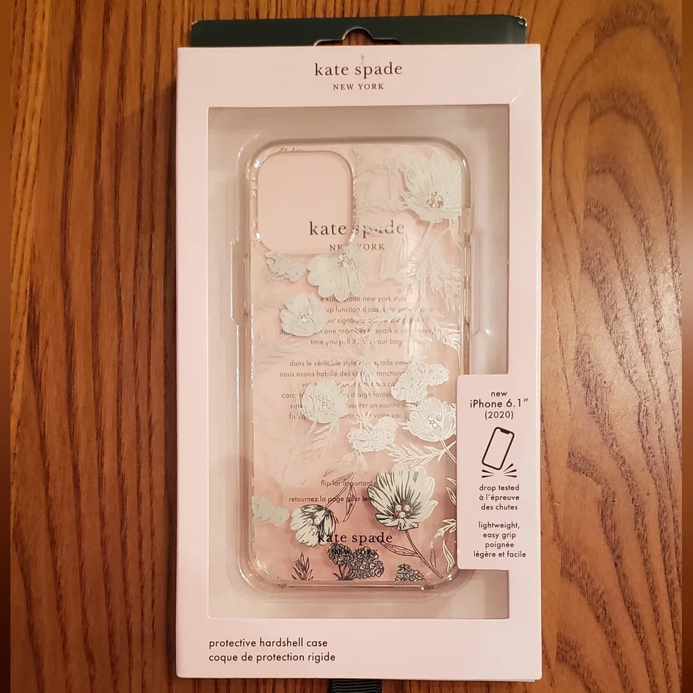Kate Spade clear floral i-phone case, NEW